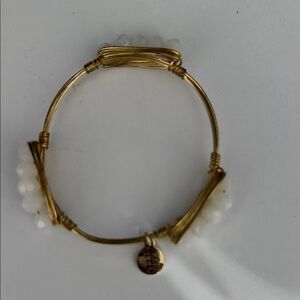 Elegant Gold and White Wire Bracelet